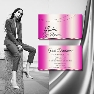 Stylish Girly Pink Glamourous Modern and Simple Business Card