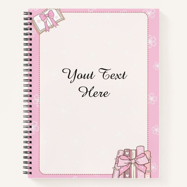 Stylish Girly Pink Note Book Document (Front)