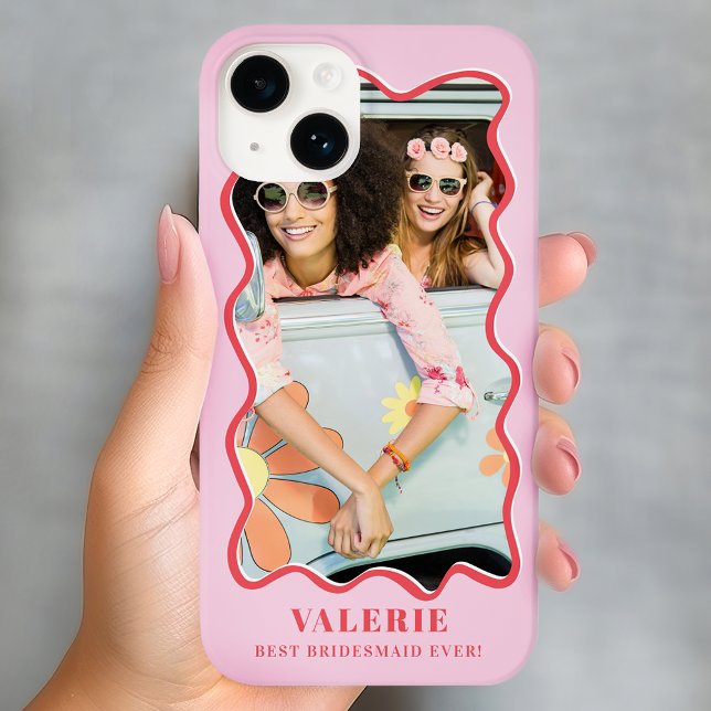 Stylish Girly Pink Red Wavy Case-Mate iPhone Case (Creator Uploaded)