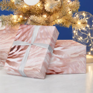Stylish Girly Pink Rose Gold Zebra Glam Glitz  Wrapping Paper