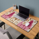 Stylish Girly Pink White Gold Zebra  Desk Mat<br><div class="desc">Stylish Girly Pink Gold White Zebra</div>