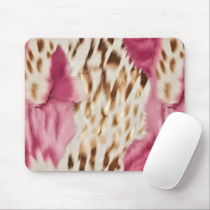 Stylish Girly Pink White Gold Zebra Mouse Pad