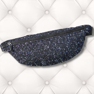Stylish Glam Fashion Faux Black Glitter Pattern Bum Bags