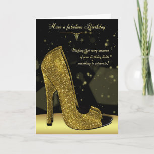 Stylish Glamor Shoe Birthday Greeting Card