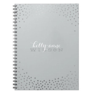 STYLISH GLAMOROUS mini confetti snow silver grey Notebook