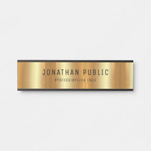 Stylish Glamourous Black And Gold Template Luxury Door Sign
