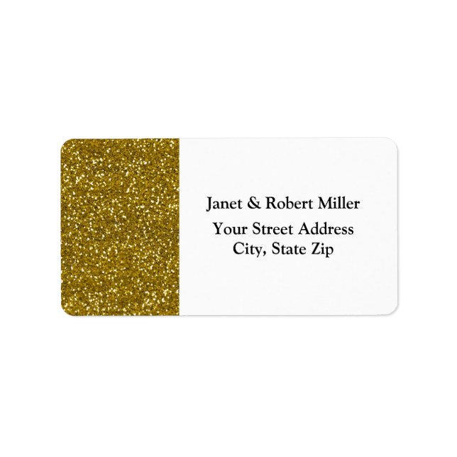 Stylish Glitter Gold Label (Front)