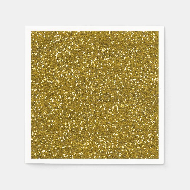 Stylish Glitter Gold Napkin (Front)