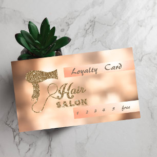 Stylish Glitter Hairdryer Bokeh Loyalty Card