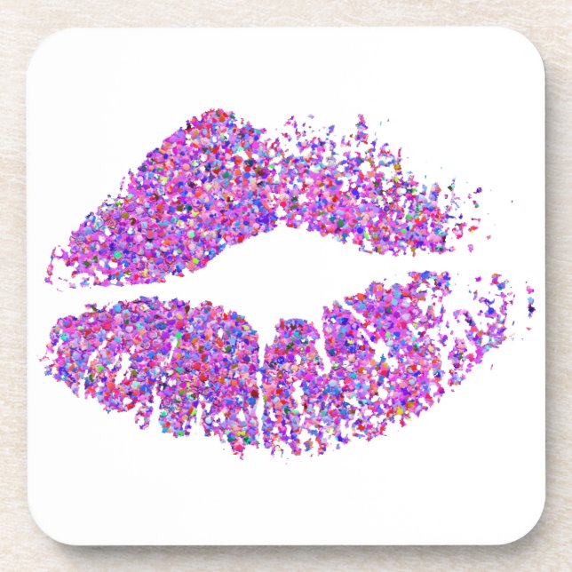 Stylish Glitter Lips #11 Coaster (Front)