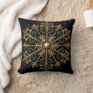 Stylish Glitter Snowflakes Vibes Cushion