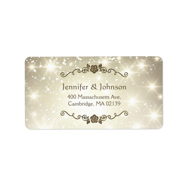 Stylish Glitter Sparkles Wedding / Holiday Label (Front)