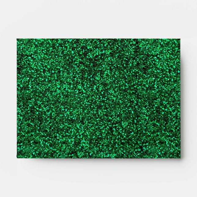 Stylish Glitzy Green Sequin Sparkles Envelope (Front)