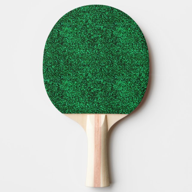 Stylish Glitzy Green Sequin Sparkles Ping Pong Paddle (Front)