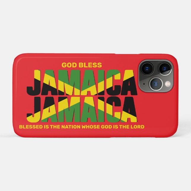 Stylish GOD BLESS JAMAICA JAMAICA Flag Case-Mate iPhone Case (Back (Horizontal))