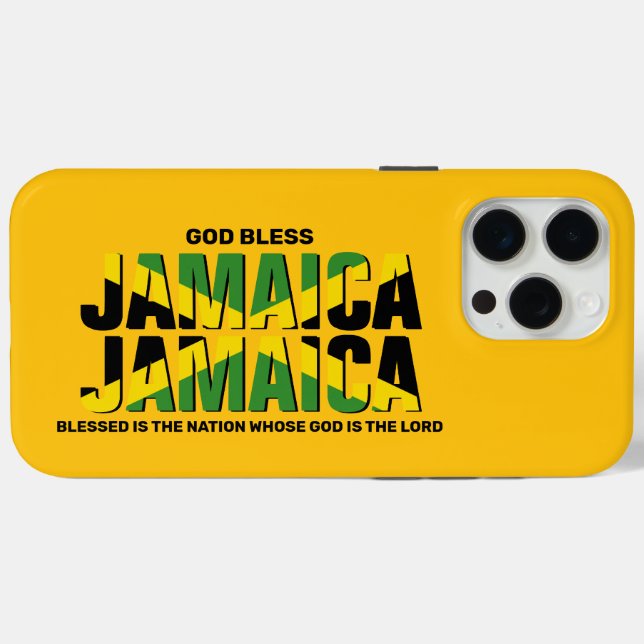 Stylish GOD BLESS JAMAICA JAMAICA Flag Case-Mate iPhone Case (Back (Horizontal))