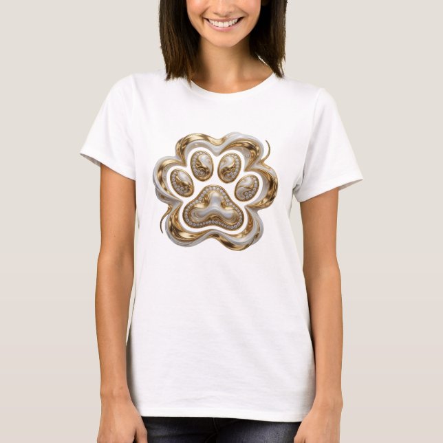 Stylish Gold ABSTRACT ART Design T-Shirt (Front)