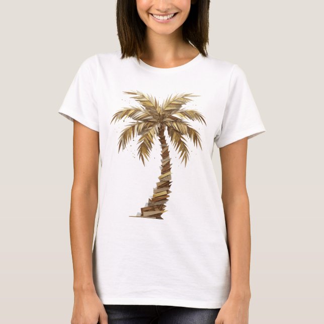 Stylish Gold ABSTRACT ART Statement Design T-Shirt (Front)