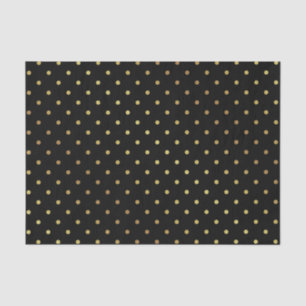 Stylish Gold and Black Polka Dots Tissue Paper