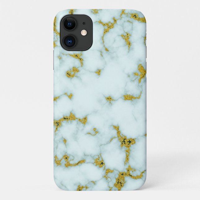 Stylish Gold and White Marble | Custom Phone Case (Back)