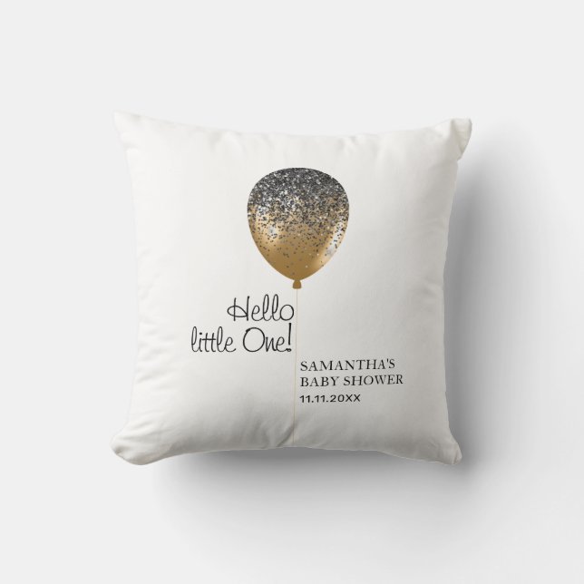Stylish Gold Balloon Baby Shower Party Cushion (Front)