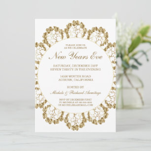Stylish Gold Celebration New Years Invitation