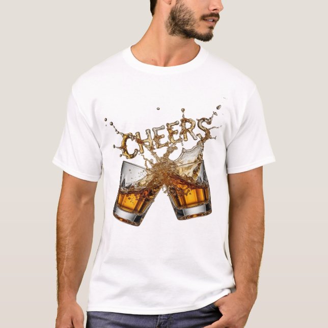 Stylish Gold CHEERS Shirt Design (Front)