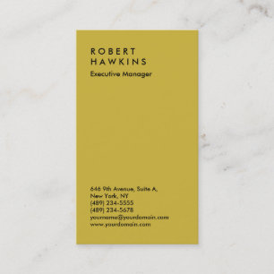 Stylish gold colour professional plain manager business card
