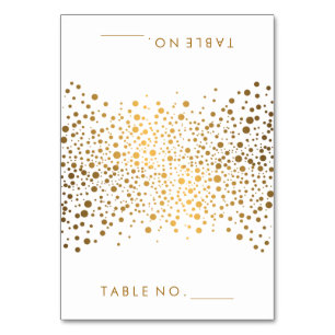 Stylish Gold Confetti Dots   Tent Cards