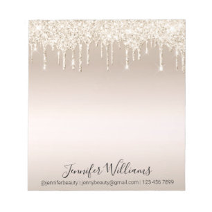 stylish gold dripping glitters personalised notepad