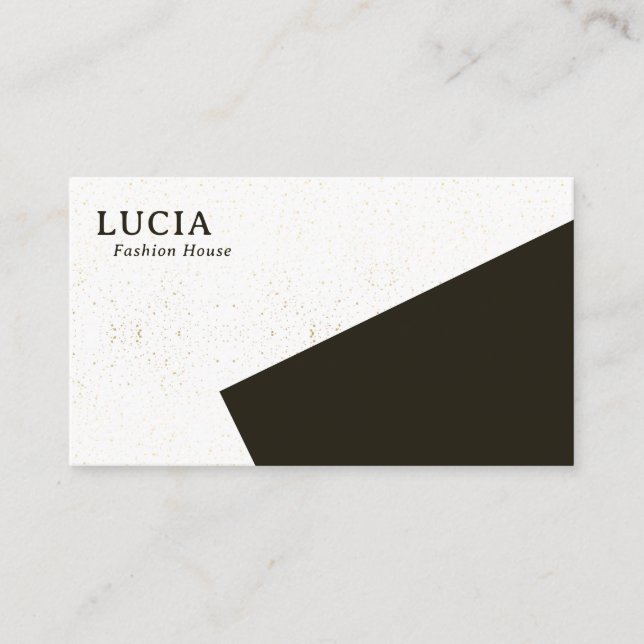 Stylish Gold Dust & Dark Green Plain Business Card (Front)