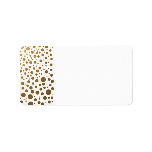 Stylish Gold Foil Confetti Dots Label (Front)