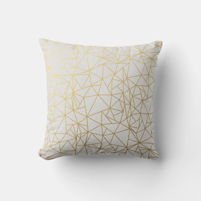 Stylish Gold Geometrical Pattern Cushion (Front)