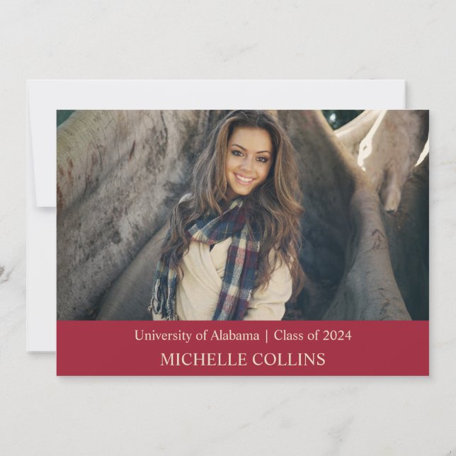 Stylish Gold Graduation Invitation (Back)