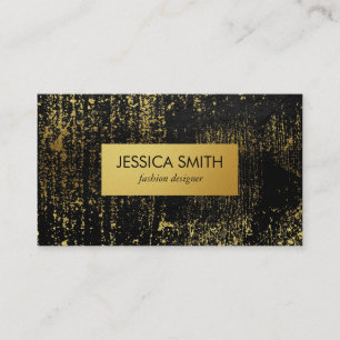 Stylish Gold Grunge Metallic Faux Leather / Gold Business Card