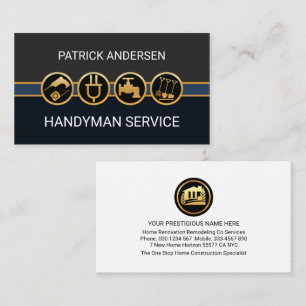 Stylish Gold Handyman Tools Layer Business Card
