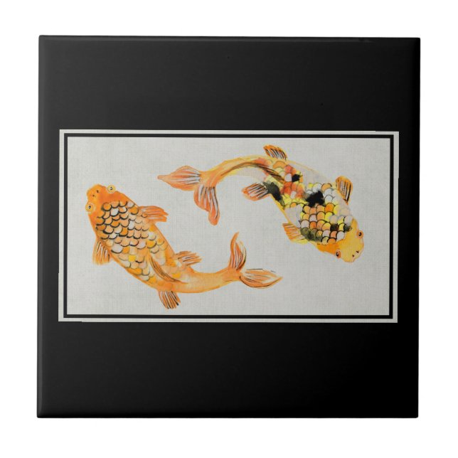 Stylish Gold Koi Fish Tile (Front)