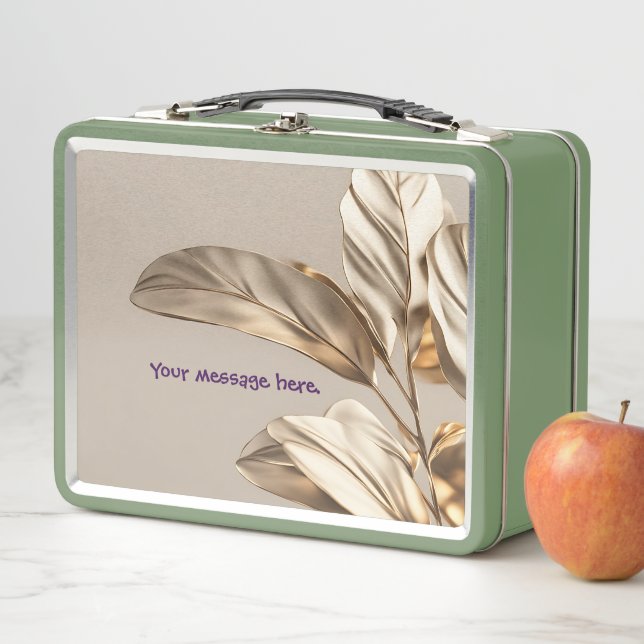 Stylish Gold Leaf  Metal Lunch Box (In Situ)