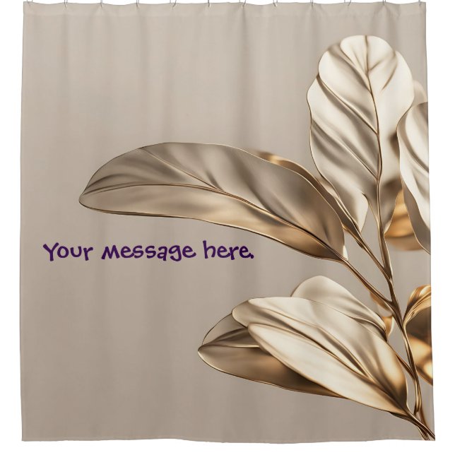 Stylish Gold Leaf  Shower Curtain (Front)