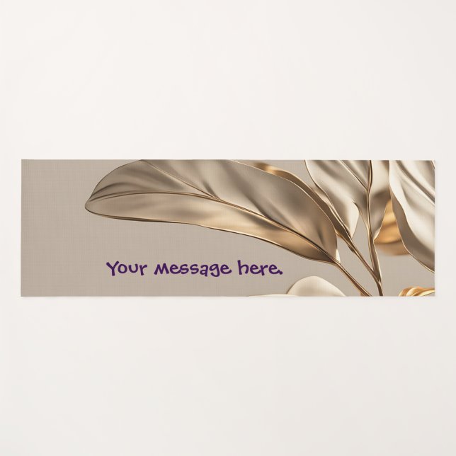 Stylish Gold Leaf  Yoga Mat (Front (Horizontal))