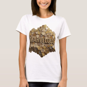 Stylish Gold MARVELOUS Graphic Design T-Shirt