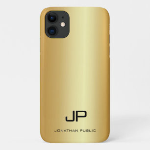 Stylish Gold Modern Monogrammed Name Template Case-Mate iPhone Case