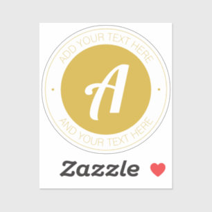 Stylish Gold Monogram or Add Logo   Transparent