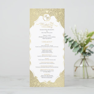 Stylish Gold Monogram Wedding Program Programme