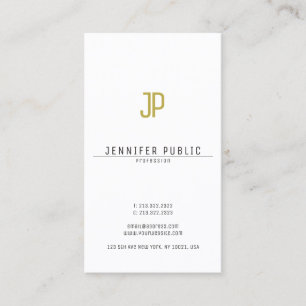 Stylish Gold Monogrammed Design Trendy Modern Business Card