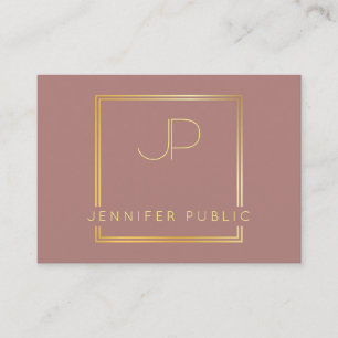 Stylish Gold Monogrammed Modern Template Luxury Business Card