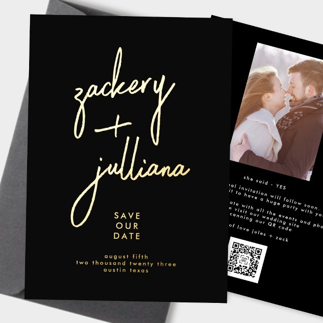 Stylish GOLD NAMES | Photo Custom Save The Date (Creator Uploaded)