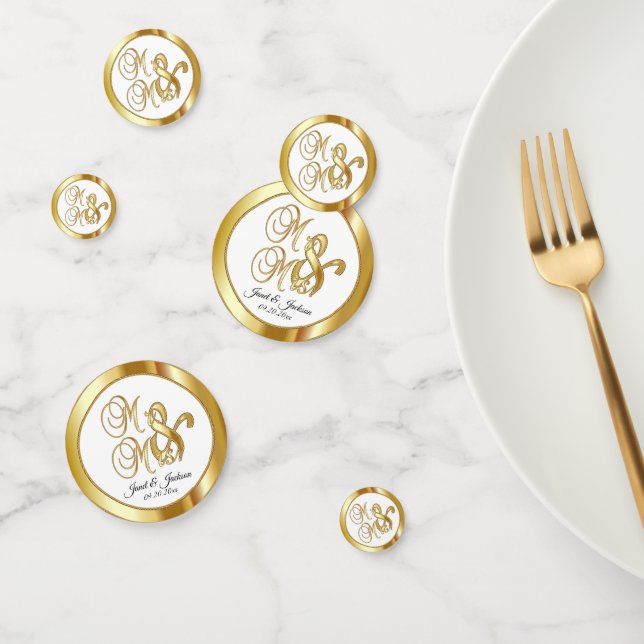 Stylish Gold on a White Background Confetti (Group)