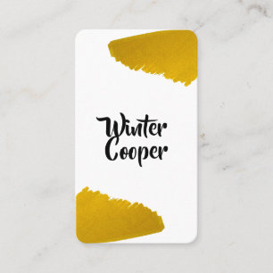Stylish gold paint splatter frame vertical business card