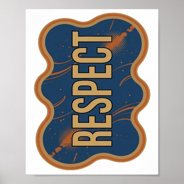 Stylish Gold RESPECT Design Poster (Front)